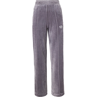 Adidas/阿迪达斯官方三叶草女士天鹅绒烫钻水钻长裤JY0215