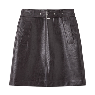 【商场同款】LILY2025新款复古开叉气质通勤半身裙直筒裙女短裙