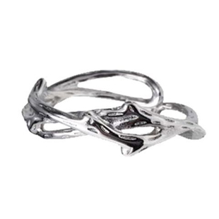 CHUZAI荆棘玫瑰戒指冷淡风小众设计男女开口可调节情侣对戒指环潮