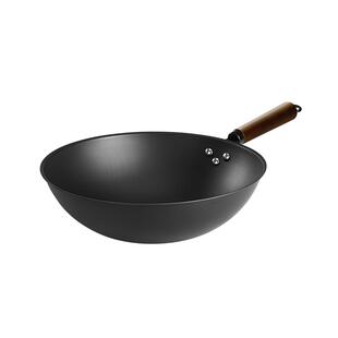 张小泉32cm大炒锅精铁锅炒菜锅家用炒菜老式铁锅无涂层锅具大铁锅