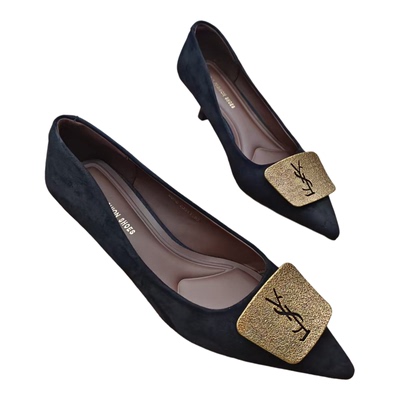 2025年新款欧美风尖头气质百搭细跟高跟鞋女时尚5公分浅口单鞋