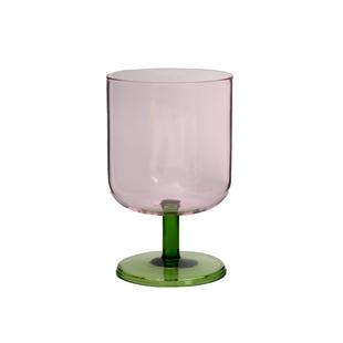 oakliving高硼硅玻璃彩色高脚玻璃杯家用红酒杯撞色创意摆件水杯