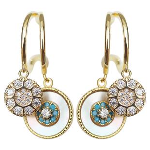 微镶满钻金色耳环2026新款爆款小众设计感高级耳饰复古宫廷耳钉女