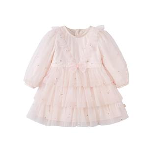 戴维贝拉女童连衣裙中大童新款春季儿童裙子小女孩公主裙童装衣服