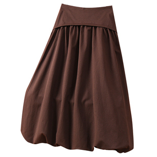 冬季高级冬装花苞裙蓬蓬半身裙女秋冬2025新款小个子长裙子冬裙