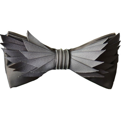 海德公园领结《银羽》银灰色原创