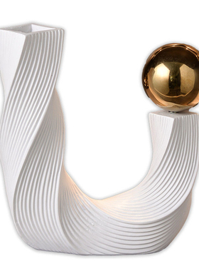 现代轻奢高档酒柜装饰品花瓶树脂摆件客厅电视书柜个性抽象艺术品