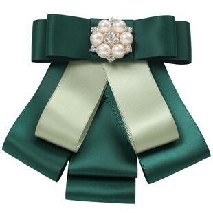 领花女职业邮政银行农行头花领结套装前台服务员上班工作绿色领饰