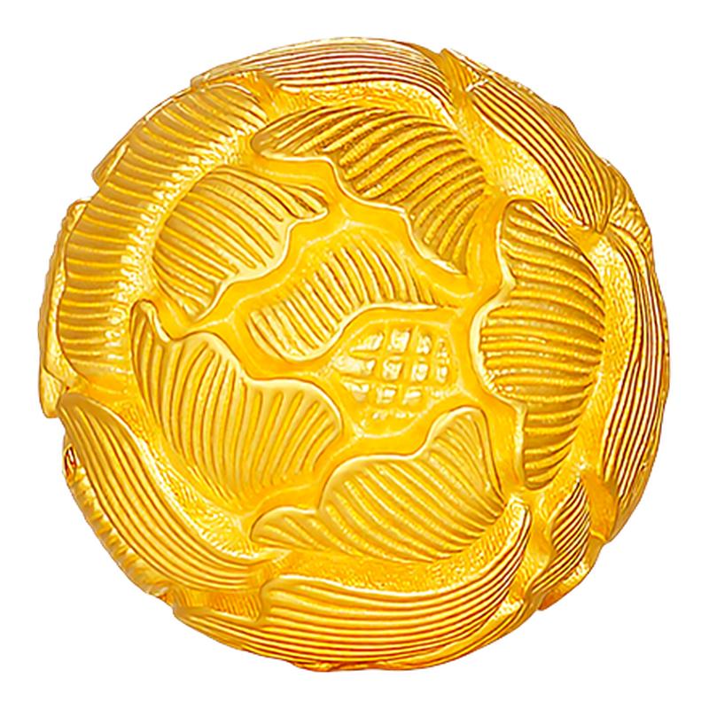 天美珠宝黄金足金999牡丹转运珠