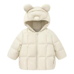迷你巴拉巴拉冬季男童女童三防保暖羽绒服宝宝儿童厚款短款鹅绒服