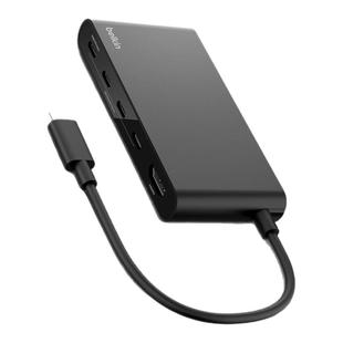 Belkin贝尔金五合一便携拓展坞100W供电USB-C适用苹果Mac笔记本电脑iPad转换器HDMI高清4K60Hz拓展10Gbps秒传