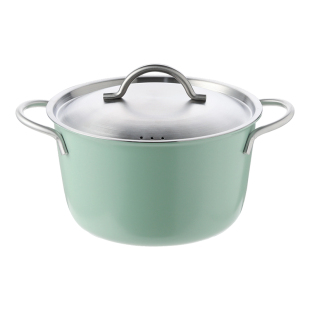 霜山不锈钢汤锅无涂层带盖小煮锅家用燃气电磁炉可用双耳火锅炖锅