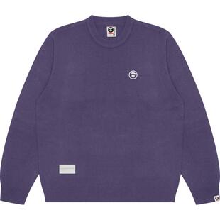 Aape旗舰店男装春秋猿人徽章简约休闲圆领毛衣针织衫B333XXN