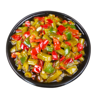 湖南香辣酸豆角罐装配粥小菜开味下饭菜农家自制咸菜酸辣红油豇豆