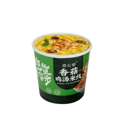 香菇鸡汤米线桶装非油炸冲泡速食免煮米粉方便早餐整箱批发