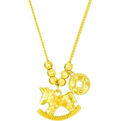 中国黄金珍尚银碎冰冰木马项链