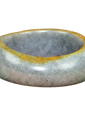 和田玉满皮红皮青花手镯籽料宽版