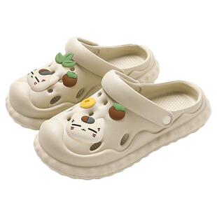 孕妇洞洞鞋女款eva防滑防臭2025新款夏季外穿沙滩踩屎感拖鞋女士