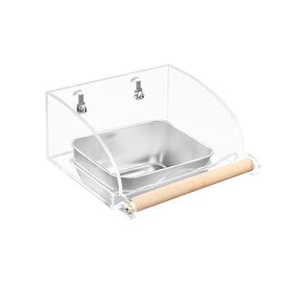 yee鹦鹉防溅不锈钢食盆喂食器鸟用防飞溅食盒虎皮牡丹玄凤用品