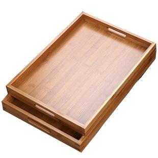 木质烧烤托盘中秋家用长方形竹制茶水杯茶盘商用上菜实木头盘子