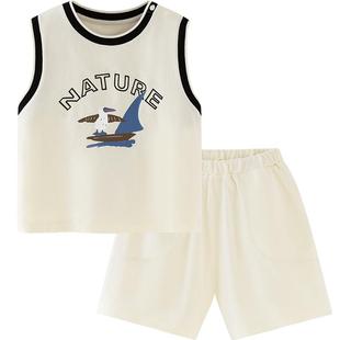 迷你巴拉巴拉短袖运动套装篮球背心男女童T恤速干户外短裤夏季