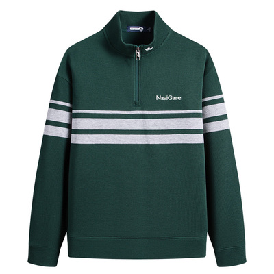 Navigare半开领条纹抗菌卫衣