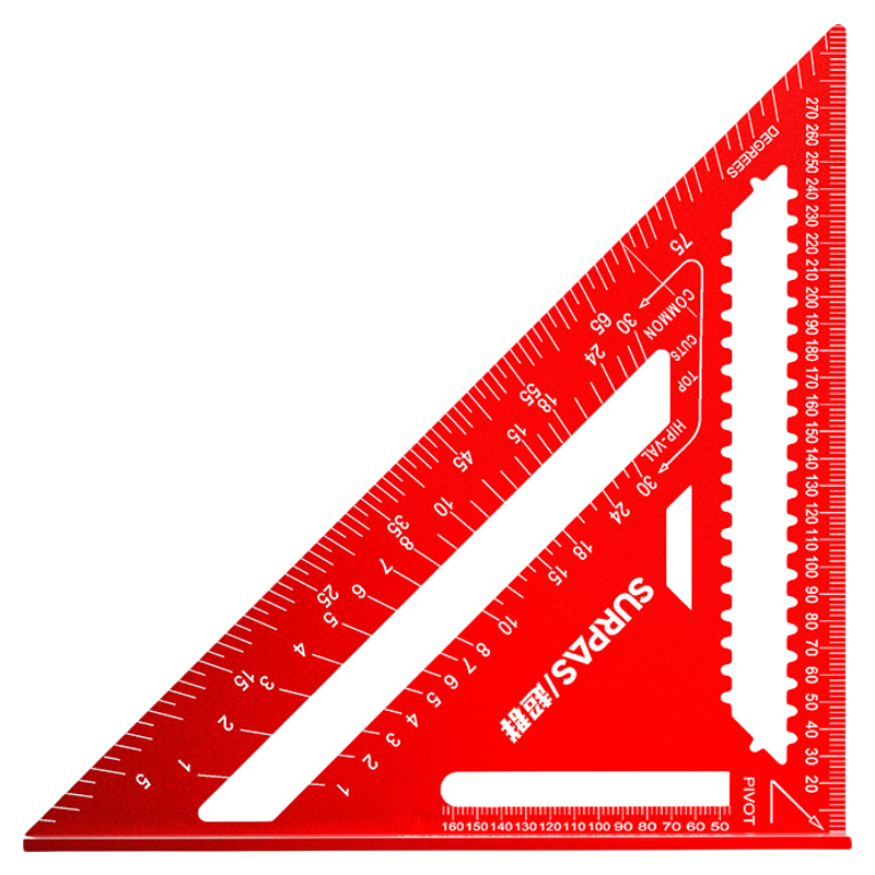 超群新款加厚铝合金三角尺45大号角尺90度直角木工高精度装修工具
