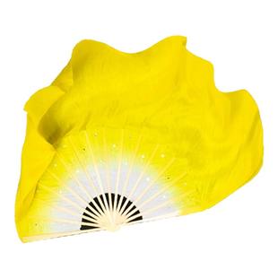 真丝舞蹈扇加长广场舞扭秧歌扇双面古典舞在希望的田野上跳舞扇子