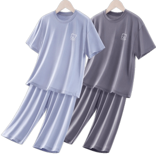 男童睡衣夏季新款儿童薄家居服大童青少年男孩冰丝莫代尔短袖套装