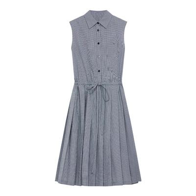 blueerdos纯棉翻领无袖连衣裙