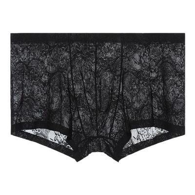 蕾丝内裤男冰丝无痕平角超薄透气