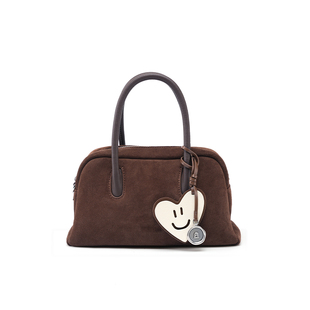 拉菲斯汀麂皮绒包包新款秋冬保龄球包通勤女包斜挎包手提波士顿包