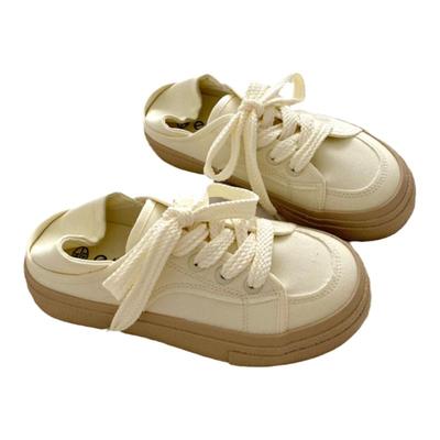 奶茶色~两穿踩跟小白鞋女夏