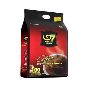 G7咖啡100包美式黑咖啡速溶无糖0脂燃减正品学生提神进口咖啡粉