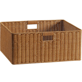 桂味源仿藤编织收纳筐超大容量家用藤编筐格子柜橱柜置物收纳篮