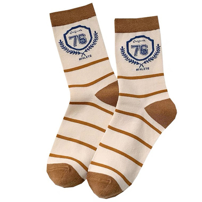 韩国秋冬简约格子袜女生透气