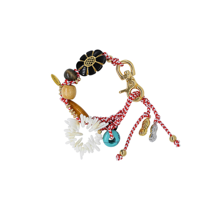 LAZYCIRCLES花舞贝壳钥匙扣手链