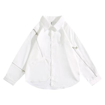 BOYUE帛跃不规则拉链冷淡风衬衫