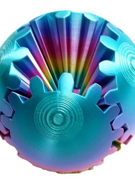3D打印彩色齿轮球玩具桌面摆件立体小动物成品模型关节可动装饰品