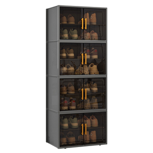 鞋柜家用室内多层入户门口透明鞋盒收纳柜一体靠墙神器小窄鞋架子