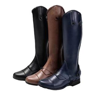 马术马靴男女儿童专业骑马靴骑士真皮骑行舒适防滑透气训练短靴