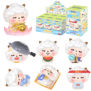 喜羊羊与灰太狼懒羊羊盲盒手办灵魂打工人正版周边公仔新潮玩摆件