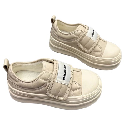 真皮女鞋韩版厚底增高加绒女板鞋