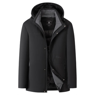 百胜狐加肥加大码工装轻便羽绒服可拆帽子休闲男保暖冬休闲外套