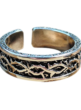 蔷薇少女水银灯指环泰银荆棘戒指男女朋友礼物复古风时尚真红魔戒