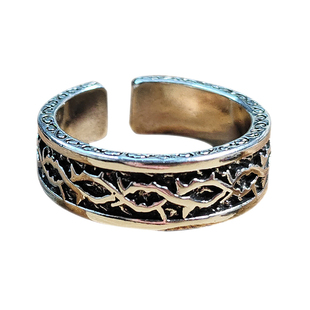 蔷薇少女水银灯指环泰银荆棘戒指男女朋友礼物复古风时尚真红魔戒