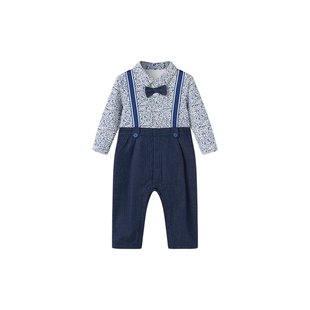 【商场同款】英氏婴儿衣服纯棉春季款男宝宝连体衣外出服春季