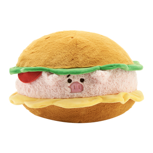 无限元气幻象 kkv正版汉姆猪汉堡毛绒抱枕靠垫可爱睡觉公仔玩偶