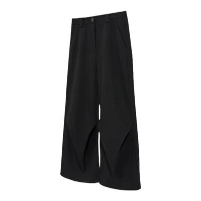 TR混纺双向压褶阔腿A字西裤秋冬