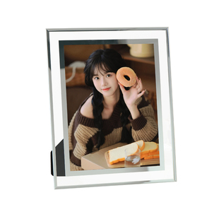 玻璃相框制作摆台照片定制diy六寸情侣做8寸婚纱照纪念摆件高级感